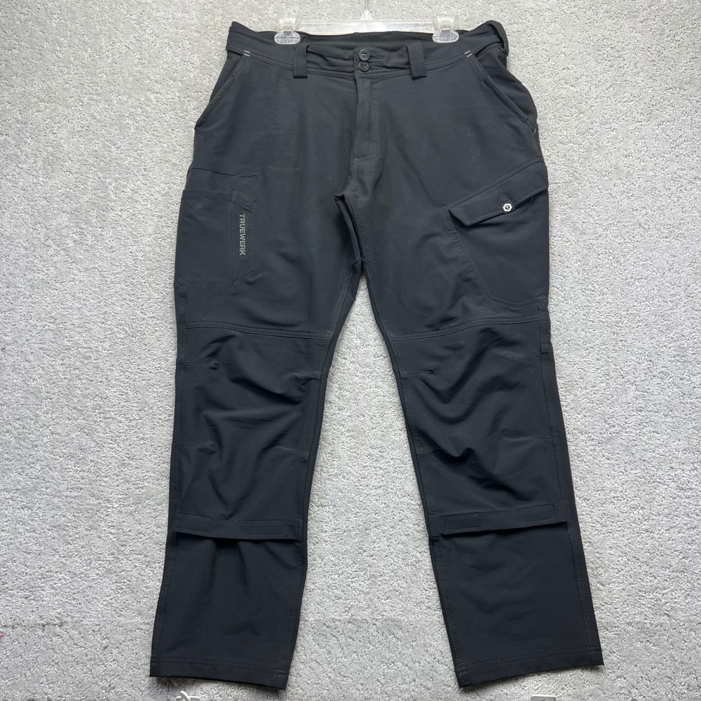 Truewerk XP Werkpant Mens 36x30 Black Black Stretch Tactical Work Utility Cargo